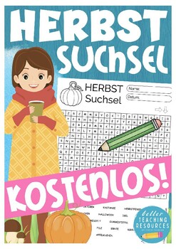 Preview of FREE Herbst Suchsel Deutsch / German autumn worksheet
