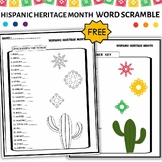 FREE Hispanic Heritage Month Word Scramble ,HHM Activity