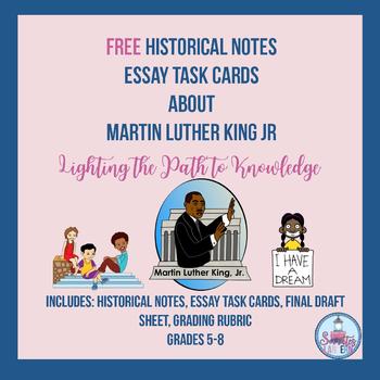 Preview of FREE: Historical Notes & Task Cards for Martin Luther King Jr (Grades 6-8)