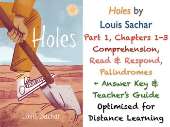 Preview of FREE Holes (Louis Sachar) Ch. 1 - 3 - Palindromes - NO PREP ACTIVITIES + ANSWERS