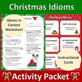 FREE Holiday/Christmas Idioms Figurative Language Activities | TPT