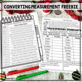 Preview of Christmas Activities FREE Converting Measurement FREEBIE Math Printables