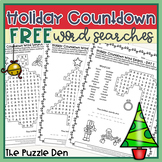 FREE Holiday Countdown Word Searches