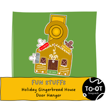 Preview of FREE Holiday Gingerbread House Door Hanger for Classroom