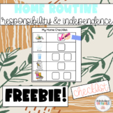 FREE Home Routine Checklist - Increase Independence - 11 Options!