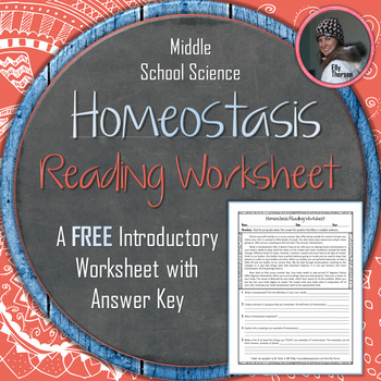 Preview of FREE Homeostasis Worksheet with Science Reading Comprehension Passage