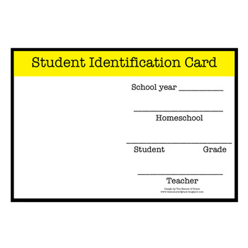 Preview of FREE Homeschool Student and Teacher Identification Card