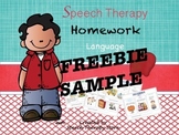 Speech Therapy FREE Homework Language September Sample