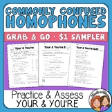 Homophones Commonly Confused ELA Grammar Worksheets Sample
