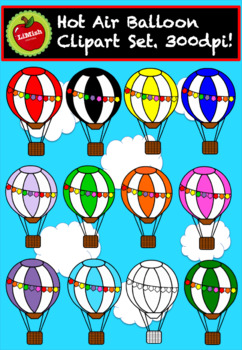 FREE Hot Air Balloon Clipart (Moveable images) by LiMish Creations