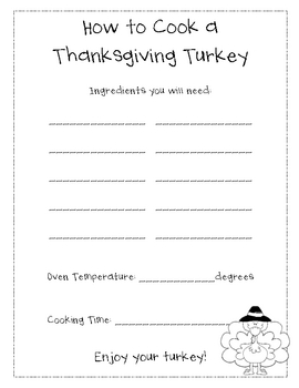 FREE-How to Cook a Thanksgiving Turkey Writing by Christie Lamb