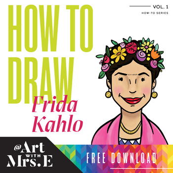 Preview of FREE How-to Guide to Drawing Frida Kahlo!