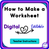 FREE How to Make a Worksheet Digital and Editable