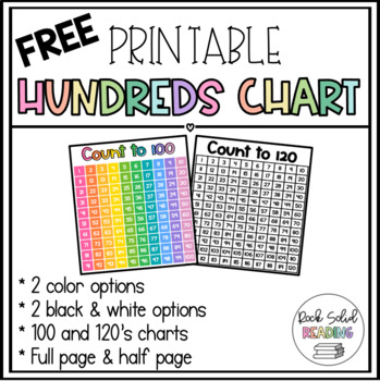 Preview of FREE Hundreds Chart Printables: 100 & 120