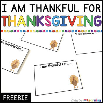 Preview of FREE I Am Thankful For Thanksgiving Activity