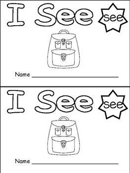 Preview of FREE "I See" Sight Word Level A Emergent Reader - Kindergarten Guided Reading