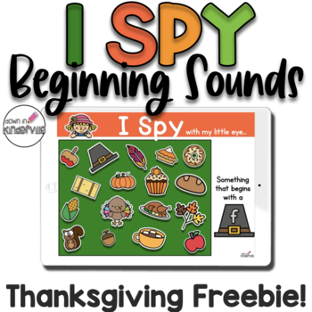 Preview of FREE I Spy Beginning Sounds! Phonics Game Distance Learning- Google and Seesaw