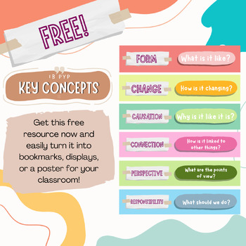 Preview of FREE IB PYP Key Concepts | Poster