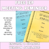 FREE IEP Meeting Reminder (English & Spanish!)