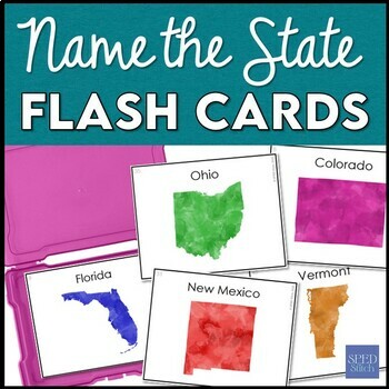 Preview of FREE Identify the 50 States Flash Cards for Life Skills SPED Classroom