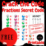 FREE Identifying Fractions Secret Code Alphabet | Math Crack The Code Printable