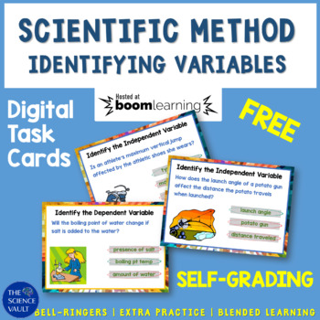 Preview of FREE Identifying Independent and Dependent Variables BOOM Cards