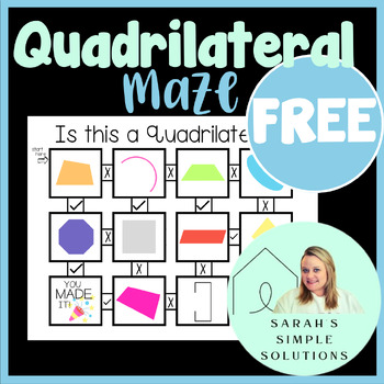 Preview of FREE Identifying Quadrilaterals Maze - PDF File