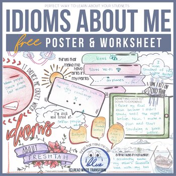 Preview of First Day of School -  FREE Idioms About Me Worksheet and Poster