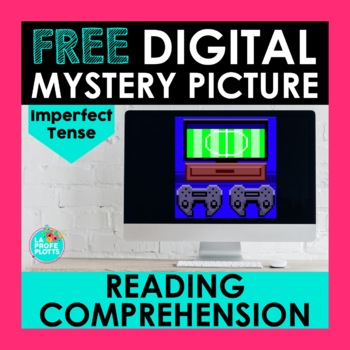 Preview of FREE Imperfect Reading Comprehension Digital Mystery Picture