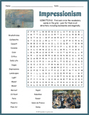 FREE Impressionism Word Search Puzzle Worksheet Activity