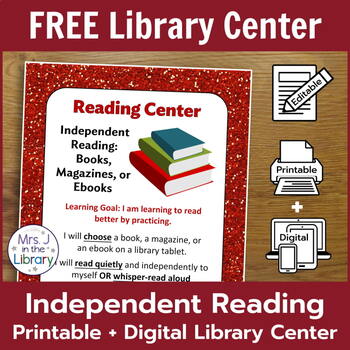 Preview of FREE Independent Reading Library Center