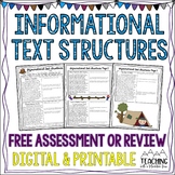 FREE Informational Text Structures Assessment