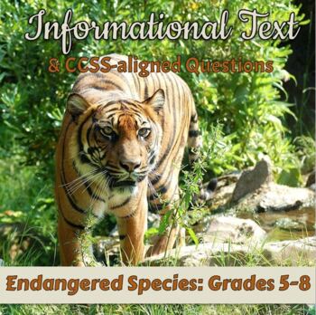Preview of FREE! Endangered Species: Informational Text & Questions [Digital]: Grades 5-8