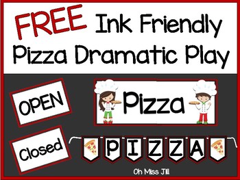 Preview of FREE Ink Saving Pizza Dramatic Play Center