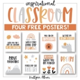FREE Inspirational Classroom Posters - Modern Boho | 4 Posters