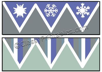Preview of FREE Instant Download Winter Theme 4-in-1 Border Classroom Decoration