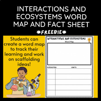 Preview of FREE - Interactions and Ecosystems Word Map and Fact Sheet