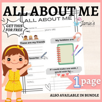 Preview of FREE - Interactive Back To School Writing Activity: All About Me Worksheet 12
