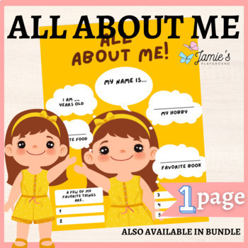 Preview of FREE - Interactive Back To School Writing Activity: All About Me Worksheet 8