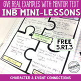 Interactive Notebook Pages 5th CCSS RI.5.3 Character and E