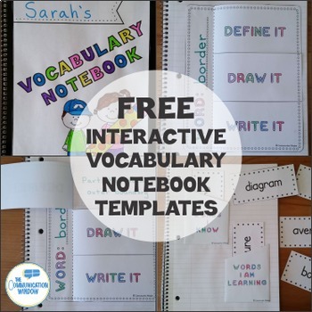 Preview of FREE Interactive Vocabulary Notebook Templates