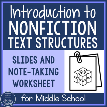 Preview of FREE Introduction to Nonfiction Text Structures Notes Slides & Worksheet