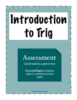 Preview of FREE! Introduction to Trigonometry Assessment & KEY