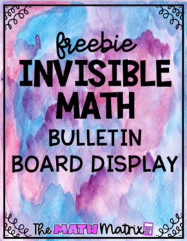 Preview of FREE Invisible Math Posters Bulletin Board Display