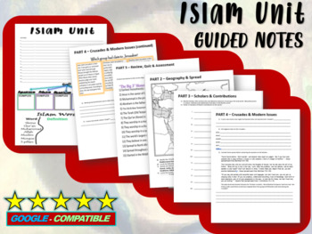 Preview of FREE! Islam Unit Structured Notes (4 pages)