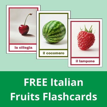 Preview of FREE Italian Fruits Flashcards with AI Generated Images