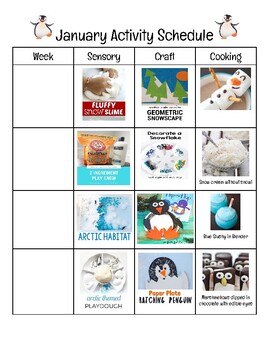 Preview of FREE January Activity Schedule!