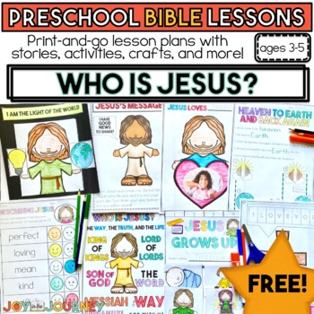 Preview of FREE Jesus Preschool Bible Lesson
