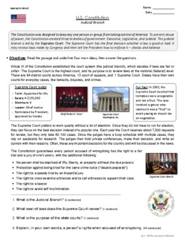 Judicial Branch Unit Worksheets Teaching Resources Tpt