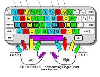 typing fingers placement chart